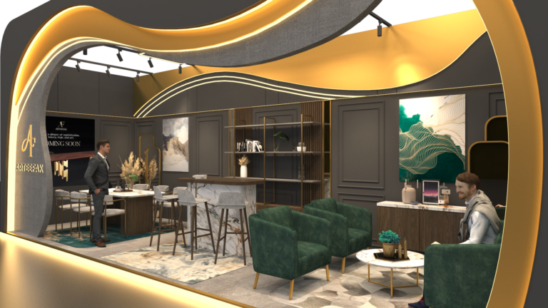 Design Konsep Furniture Expo Indonesia International Furniture IFEX Expo tema desain exhibition mewah.