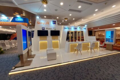 Kontraktor Pameran Jakarta BRI dengan Design Booth Minimalis.